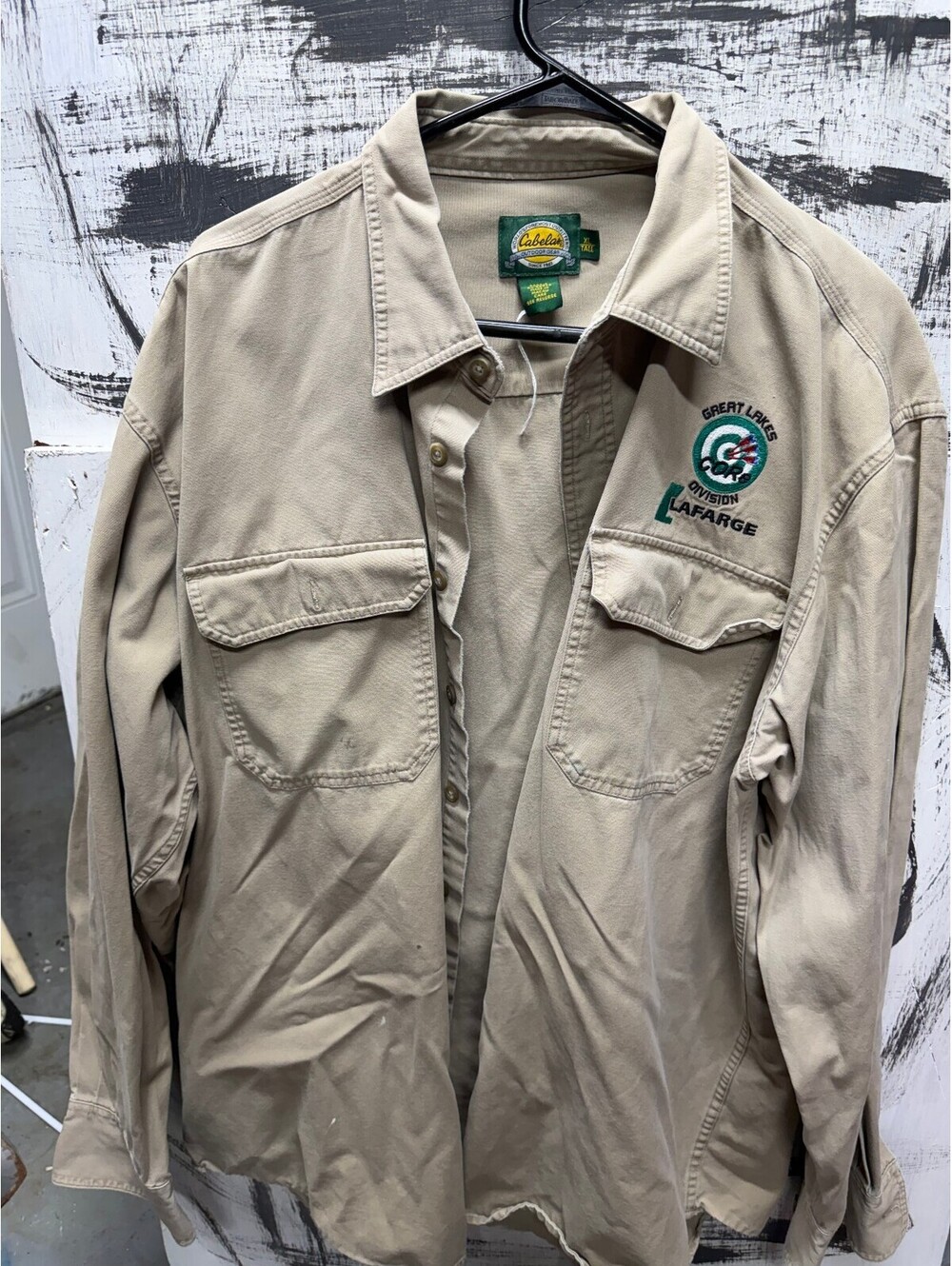 cabelas outdoor gear khaki long sleeve great lakes division lafrange shirt